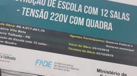 A INTERMINÁVEL CONSTRUÇÃO DA ESCOLA DO VILA BELA EM SERRA TALHADA